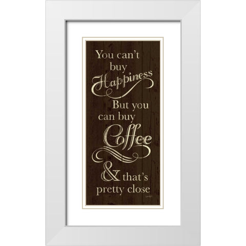 Cant Buy Happiness White Modern Wood Framed Art Print with Double Matting by Harbick, N.