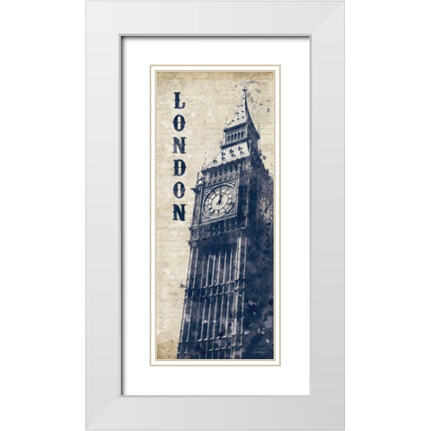 Big Ben in Indigo White Modern Wood Framed Art Print with Double Matting by Harbick, N.