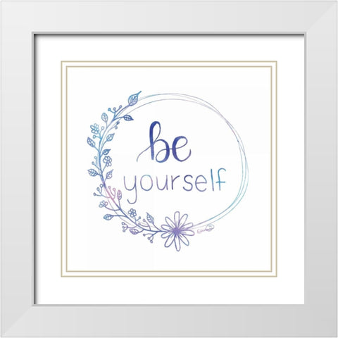 Be Yourself White Modern Wood Framed Art Print with Double Matting by Harbick, N.