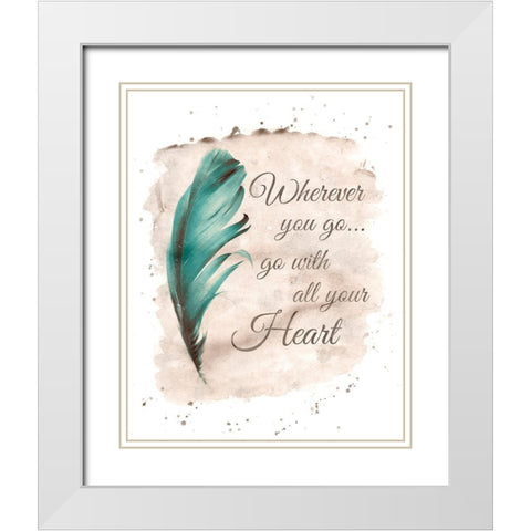 Wherever You Go White Modern Wood Framed Art Print with Double Matting by Harbick, N.
