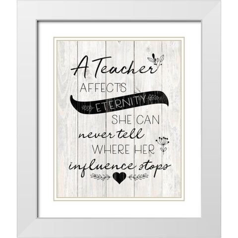 Teacher Affects White Modern Wood Framed Art Print with Double Matting by Harbick, N.
