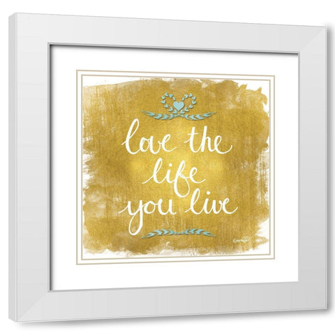 Love Your Life White Modern Wood Framed Art Print with Double Matting by Harbick, N.