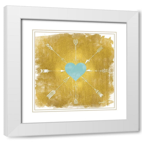 Heart White Modern Wood Framed Art Print with Double Matting by Harbick, N.