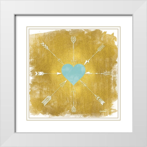 Heart White Modern Wood Framed Art Print with Double Matting by Harbick, N.