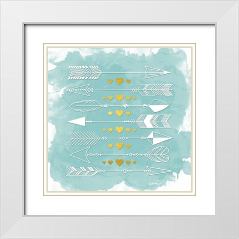 Hearts and Arrows I White Modern Wood Framed Art Print with Double Matting by Harbick, N.