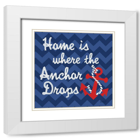 Anchor White Modern Wood Framed Art Print with Double Matting by Harbick, N.