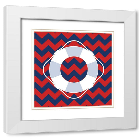 Life Preserver II White Modern Wood Framed Art Print with Double Matting by Harbick, N.