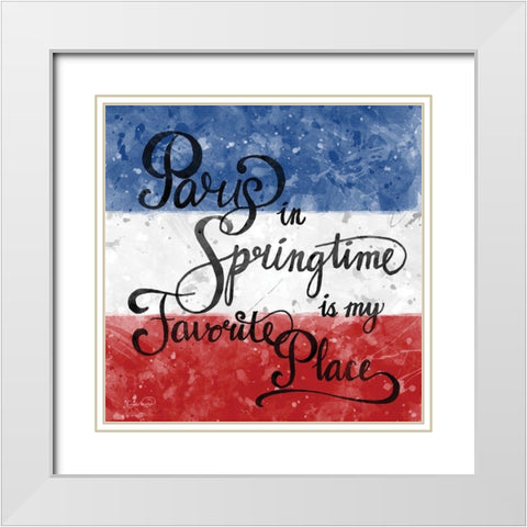 Paris in Springtime White Modern Wood Framed Art Print with Double Matting by Harbick, N.