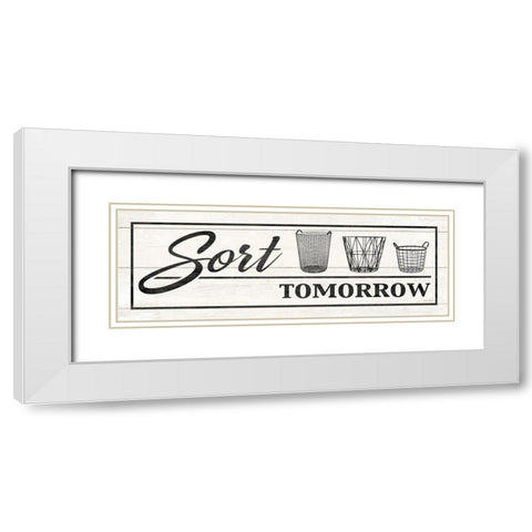Farmhouse Laundry Sort White Modern Wood Framed Art Print with Double Matting by Harbick, N.