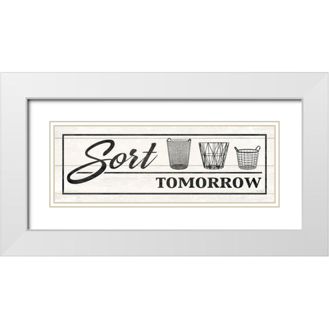 Farmhouse Laundry Sort White Modern Wood Framed Art Print with Double Matting by Harbick, N.