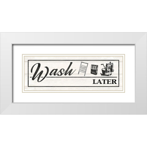 Farmhouse Laundry Wash White Modern Wood Framed Art Print with Double Matting by Harbick, N.