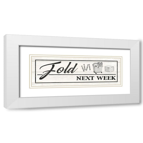 Farmhouse Laundry Fold White Modern Wood Framed Art Print with Double Matting by Harbick, N.