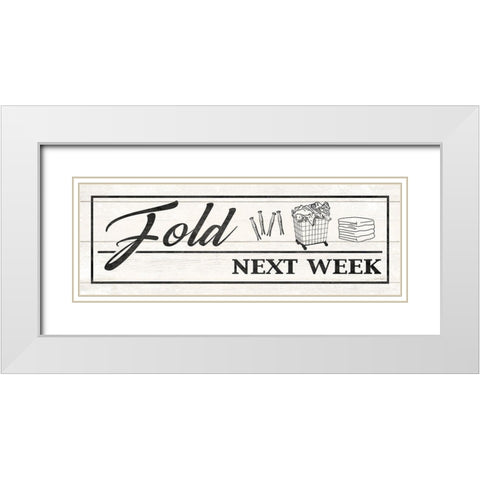 Farmhouse Laundry Fold White Modern Wood Framed Art Print with Double Matting by Harbick, N.