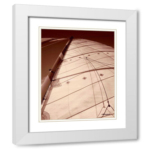 Windward Sail I White Modern Wood Framed Art Print with Double Matting by Hausenflock, Alan