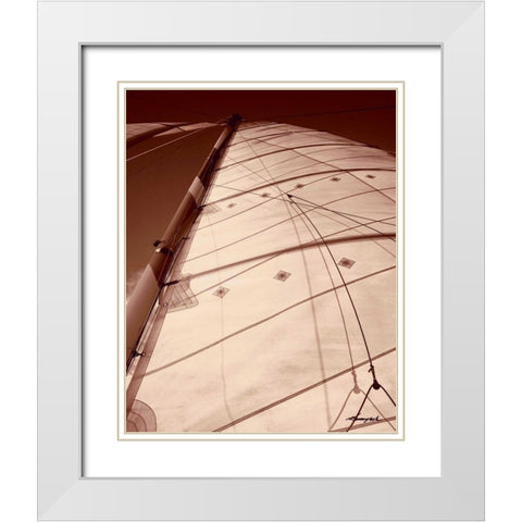 Windward Sail I White Modern Wood Framed Art Print with Double Matting by Hausenflock, Alan