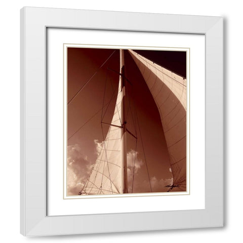 Windward Sail IV White Modern Wood Framed Art Print with Double Matting by Hausenflock, Alan