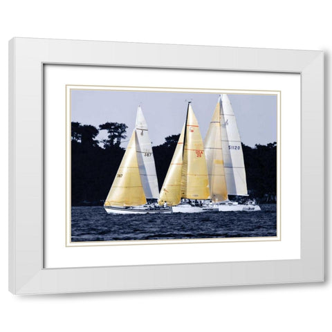 Race at Annapolis I White Modern Wood Framed Art Print with Double Matting by Hausenflock, Alan