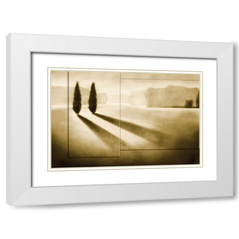 Cyprus Eclipse I White Modern Wood Framed Art Print with Double Matting by Collins, Brent