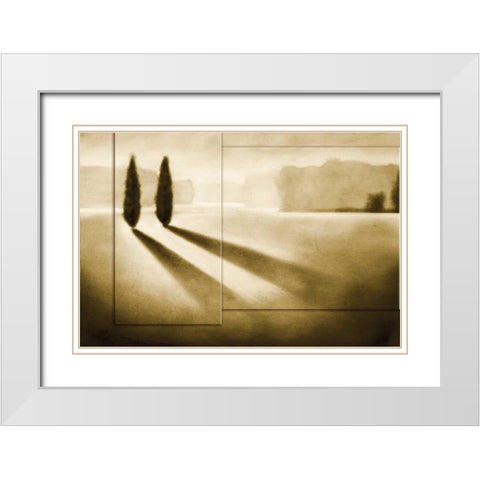 Cyprus Eclipse I White Modern Wood Framed Art Print with Double Matting by Collins, Brent