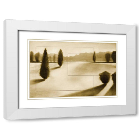 Cyprus Eclipse II White Modern Wood Framed Art Print with Double Matting by Collins, Brent