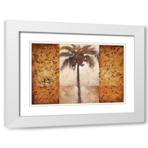 Sunset Palms I White Modern Wood Framed Art Print with Double Matting by Lee, Scott