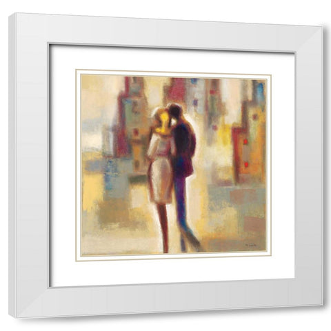 Metropolis I White Modern Wood Framed Art Print with Double Matting by Lentz, Michael