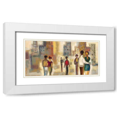 Metropolis III White Modern Wood Framed Art Print with Double Matting by Lentz, Michael