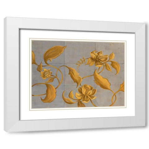 Topaz I White Modern Wood Framed Art Print with Double Matting by Mathews, Jennifer