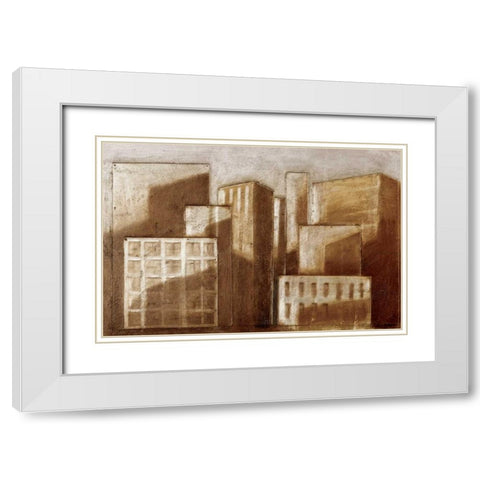 Metro I White Modern Wood Framed Art Print with Double Matting by Munroe, Ian