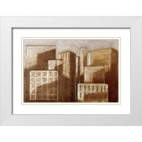 Metro I White Modern Wood Framed Art Print with Double Matting by Munroe, Ian