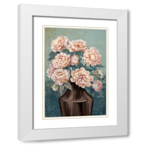 Magnolia Mist White Modern Wood Framed Art Print with Double Matting by Jeffrey, Jillian