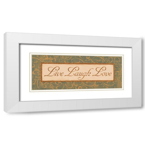 Moss Gold Scroll II White Modern Wood Framed Art Print with Double Matting by Jeffrey, Jillian