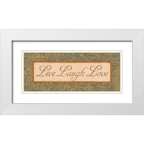 Moss Gold Scroll II White Modern Wood Framed Art Print with Double Matting by Jeffrey, Jillian