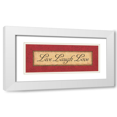 Red Damask II White Modern Wood Framed Art Print with Double Matting by Jeffrey, Jillian