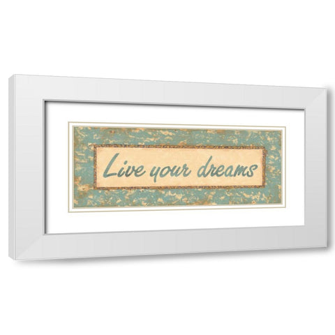 Distressed Aqua I White Modern Wood Framed Art Print with Double Matting by Jeffrey, Jillian