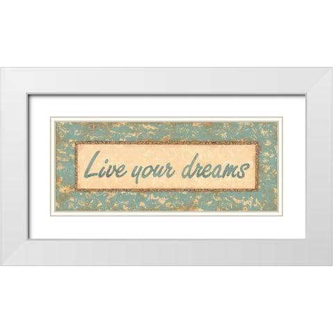 Distressed Aqua I White Modern Wood Framed Art Print with Double Matting by Jeffrey, Jillian
