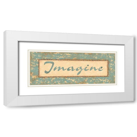 Distressed Aqua II White Modern Wood Framed Art Print with Double Matting by Jeffrey, Jillian