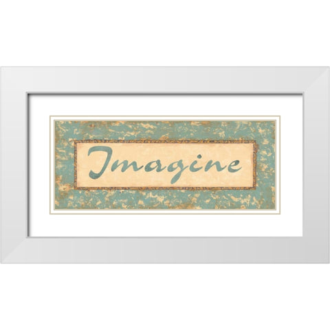 Distressed Aqua II White Modern Wood Framed Art Print with Double Matting by Jeffrey, Jillian