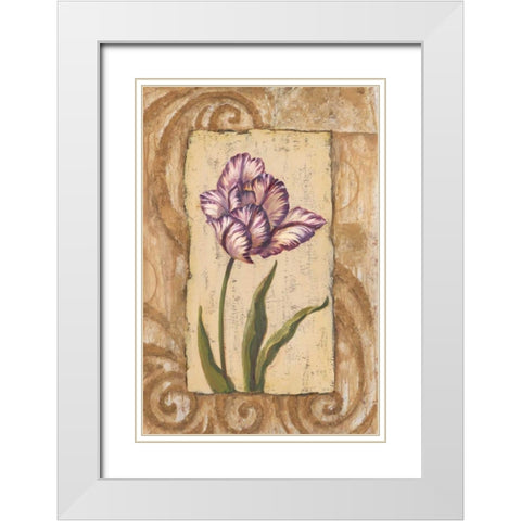 Classic Tulip I White Modern Wood Framed Art Print with Double Matting by Jeffrey, Jillian