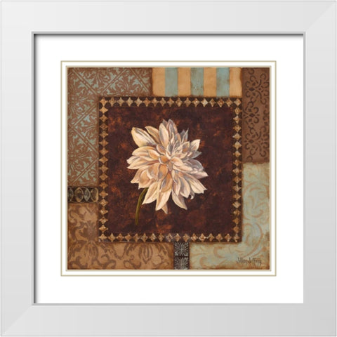 Dahlia I White Modern Wood Framed Art Print with Double Matting by Jeffrey, Jillian