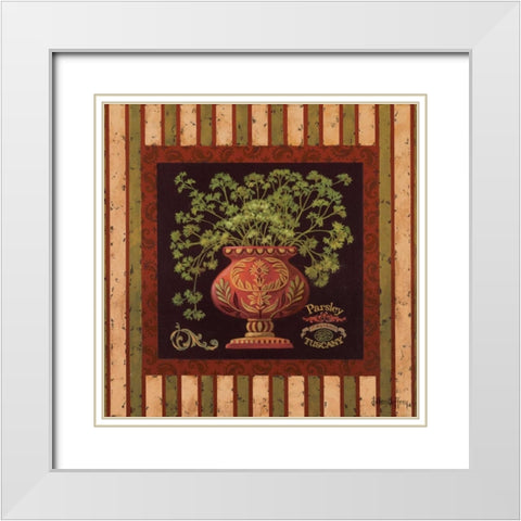 Parsley Italiano White Modern Wood Framed Art Print with Double Matting by Jeffrey, Jillian