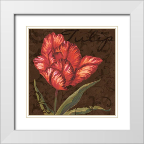 Tulipa I White Modern Wood Framed Art Print with Double Matting by Jeffrey, Jillian