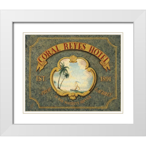 Coral Reyes Hotel White Modern Wood Framed Art Print with Double Matting by Jones, Catherine