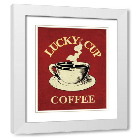 Lucky Cup White Modern Wood Framed Art Print with Double Matting by Jones, Catherine