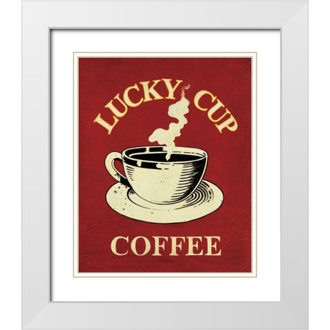 Lucky Cup White Modern Wood Framed Art Print with Double Matting by Jones, Catherine
