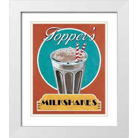 Milkshakes White Modern Wood Framed Art Print with Double Matting by Jones, Catherine