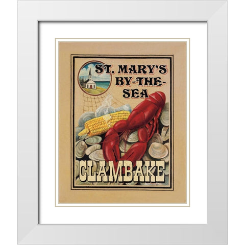 Clam Bake White Modern Wood Framed Art Print with Double Matting by Jones, Catherine
