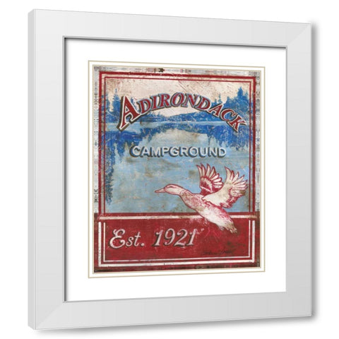 Adirondack Camp White Modern Wood Framed Art Print with Double Matting by Jones, Catherine