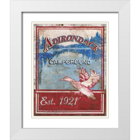 Adirondack Camp White Modern Wood Framed Art Print with Double Matting by Jones, Catherine