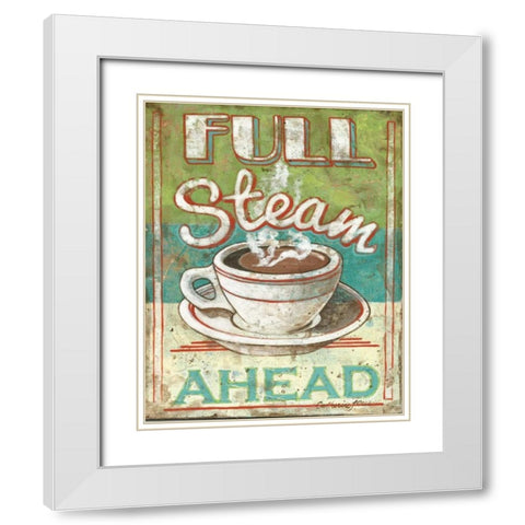 Full Steam White Modern Wood Framed Art Print with Double Matting by Jones, Catherine